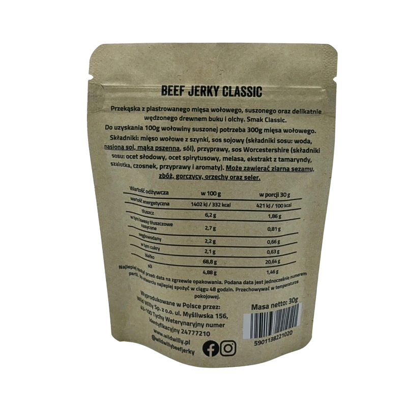 beef-jerky-classic-30g-rear Wild Willy Beef Jerky Classic 30g