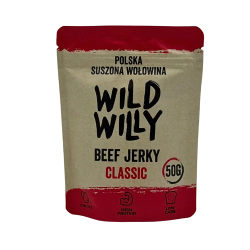 beef-jerky-classic-50g-front Nasz najpopularniejszy smak beef jerky w rozmiarze 50 gramów