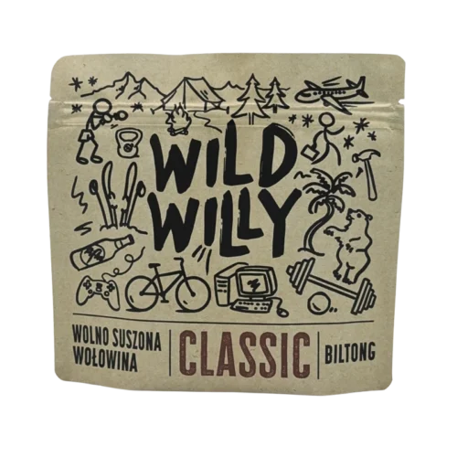 biltong-classic-70g-front Wild Willy Biltong 70g, produkt zainpirowany tradycyjną recepturą z RPA