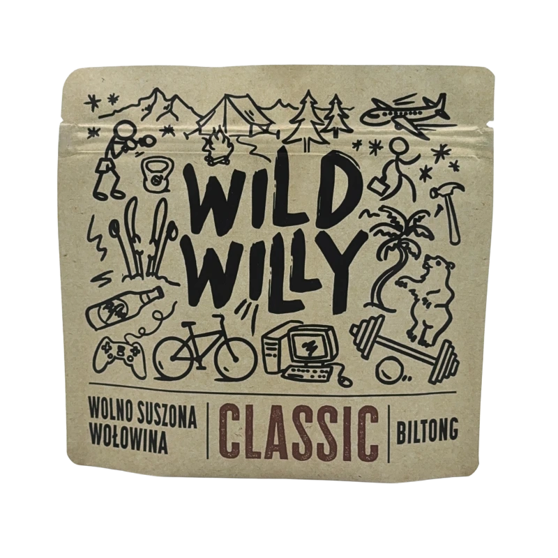 biltong-classic-70g-front Wild Willy Biltong 70g, produkt zainpirowany tradycyjną recepturą z RPA