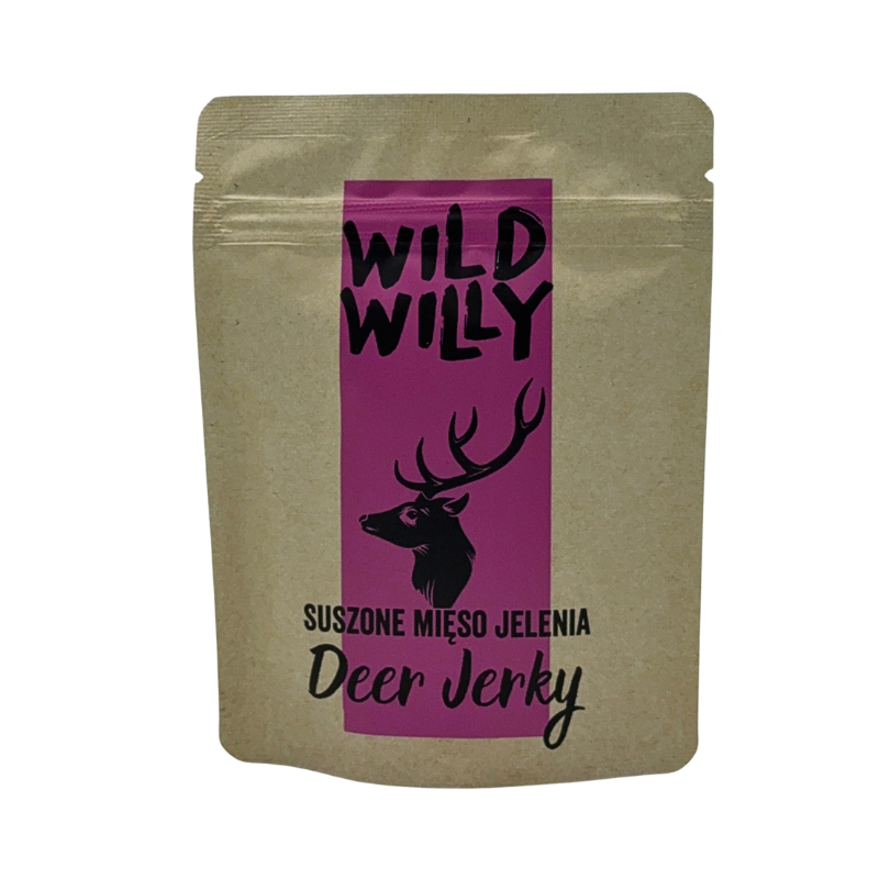 deer-jerky-front Wild Willy przekąska z mięsa Jelenia