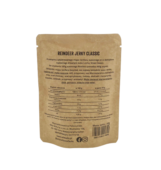 Wild Willy Reindeer Jerky 30g