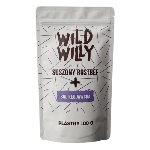 Naturalna suszona wołowina Wild Willy – chudy rostbef z solą kłodawską całe plastry 100g